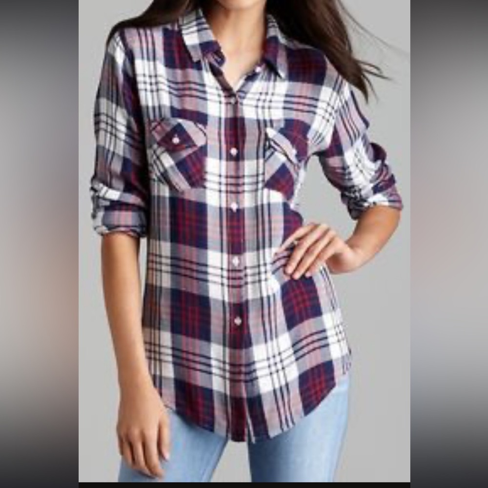 Rails Button Shirt - Women’s Red/Black/White, Plaid Checks, Shirt. Size Medium